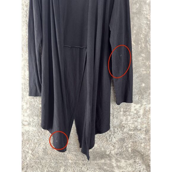 ANA Sz L Stretch Open Front Whimsigoth Cardigan Sweater Black Long Sleeve Outdoo - Picture 2 of 8